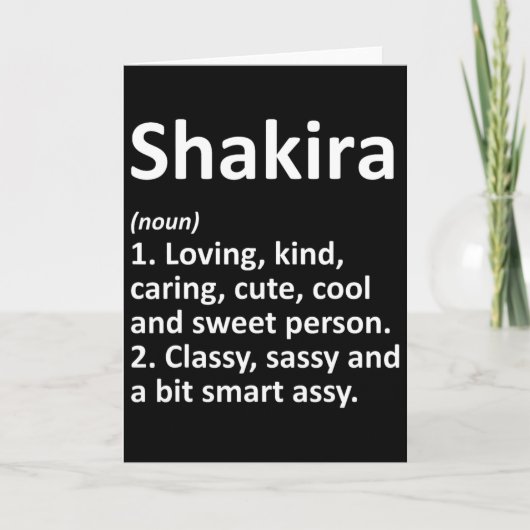 Carte Shakira Definition Personalized Name Funny Birthda (Devant)