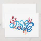 Carte Shalom Shabbat Hébreu Floral (Devant / Derrière)