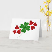 Carte Shamrock aux coeurs (Fleur jaune)