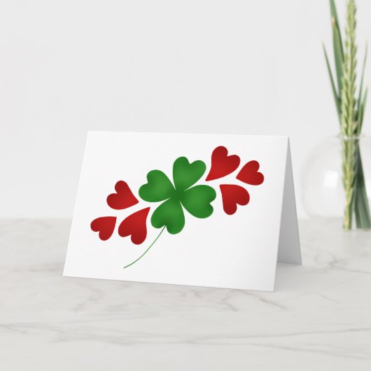 Carte Shamrock aux coeurs (Devant)