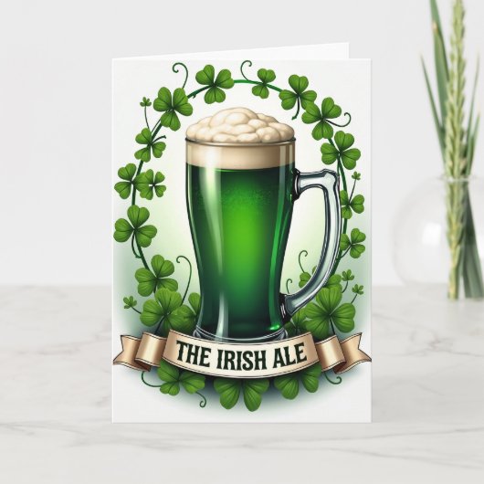 Carte Shamrock Beer Glass Pattern Card (Devant)