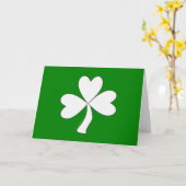Carte Shamrock blanc St. Patrick's Day Irlandais Bonne c (Fleur jaune)