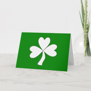 Carte Shamrock blanc St. Patrick's Day Irlandais Bonne c