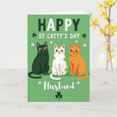 Carte Shamrock Cats Husband Card (Fleur jaune)