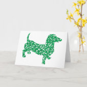 Carte Shamrock Dachshund (Fleur jaune)