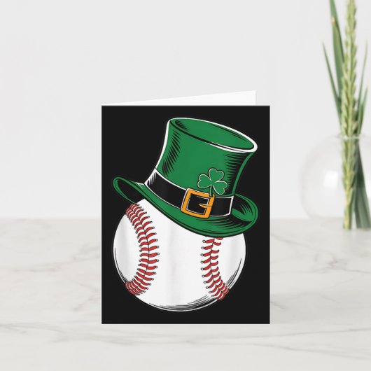 Carte Shamrock de baseball Jour de la Saint Patrick (Devant)