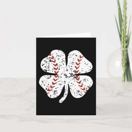 Carte Shamrock de baseball Jour de la Saint Patrick lanc (Devant)