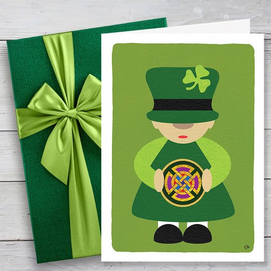 Carte Shamrock de la fête de la Saint-Patrick Leprechaun