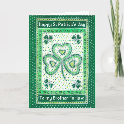 Carte shamrock de la Saint Patrick pour beau-frère (Devant)