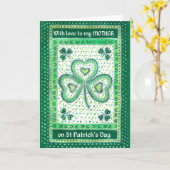 Carte shamrock de la Saint Patrick pour une mère (Fleur jaune)