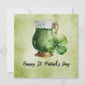 Carte Shamrock de la Saint-Patrick Vestiges et bière (Devant)