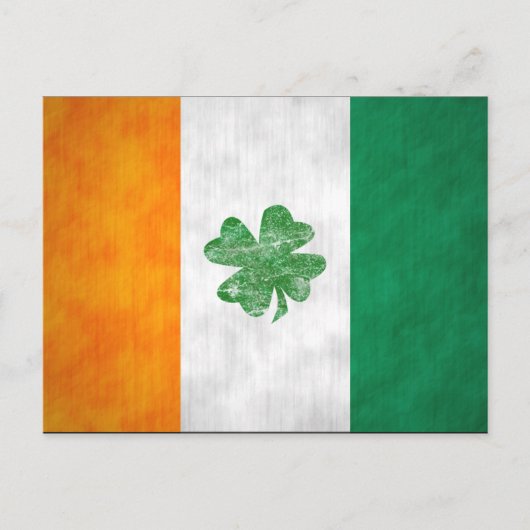 Carte Shamrock drapeau irlandais 2 côté (Devant)