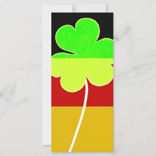 Carte Shamrock du drapeau irlandais allemand Clover St P (Devant)
