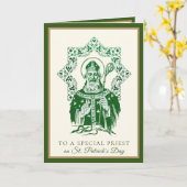 Carte Shamrock du prêtre catholique St. Patrick's (Fleur jaune)