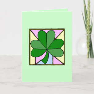 Carte Shamrock en verre tendu