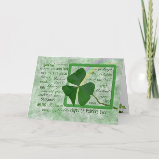 Carte Shamrock et arc-en-ciel de la Saint-Patrick (Devant)