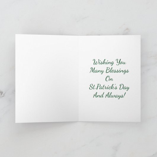 Carte Shamrock Et Rose (Intérieur)