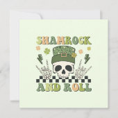 Carte Shamrock et rouleau - Clover de squelette (Devant)