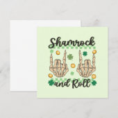 Carte Shamrock et rouleau - Squelette main (Devant / Derrière)