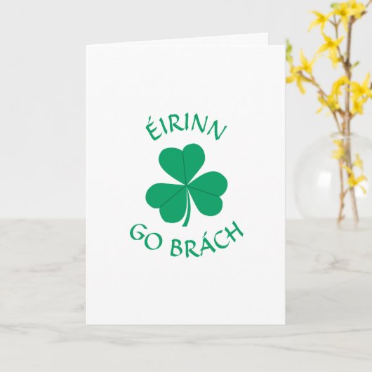 Carte Shamrock gaélique irlandais Saint Patrick's Day (Fleur jaune)