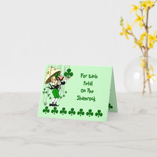 Carte shamrock Irish Blessing St. Patrick's Day (Fleur jaune)