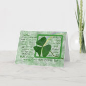 Carte Shamrock irlandais avec arc-en-ciel (Devant)