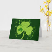 Carte Shamrock irlandais vert (Fleur jaune)