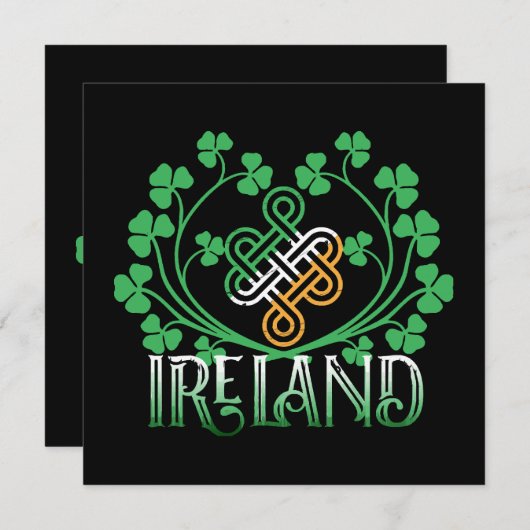 CARTE SHAMROCK IRLANDE (Devant / Derrière)