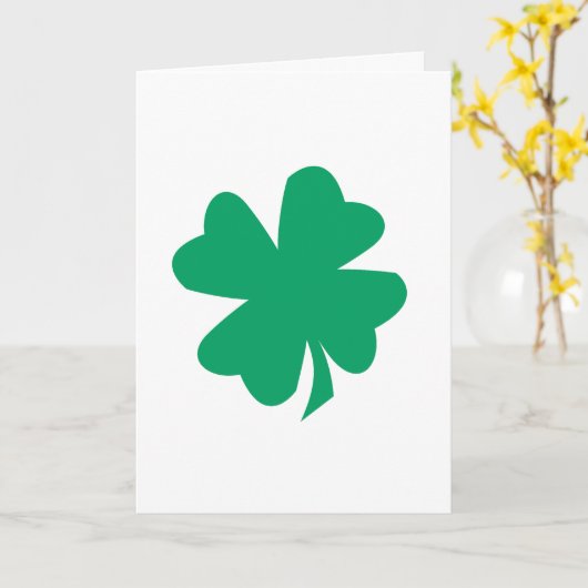 Carte Shamrock Leaf St Patrick's Day 2025 Green Irish (Fleur jaune)