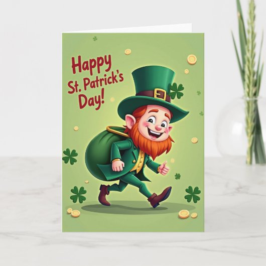 Carte Shamrock Leprechaun (Devant)