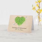 Carte Shamrock Mariage irlandais Heart (Fleur jaune)