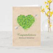 Carte Shamrock Mariage irlandais Heart (Fleur jaune)