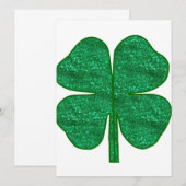 Carte shamrock parties scintillant (Devant / Derrière)