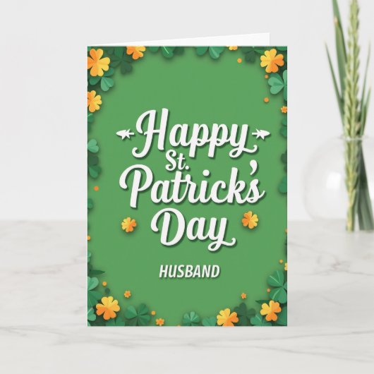 Carte Shamrock Pattern Husband Card (Devant)