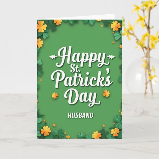 Carte Shamrock Pattern Husband Card (Fleur jaune)