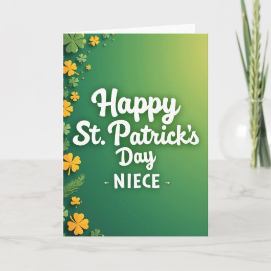 Carte Shamrock Pattern Niece Card (Devant)