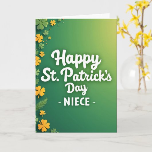 Carte Shamrock Pattern Niece Card (Fleur jaune)