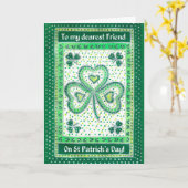 Carte shamrock St Patrick's Day pour un ami (Fleur jaune)