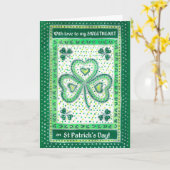 Carte shamrock St Patrick's Day pour un amour (Fleur jaune)
