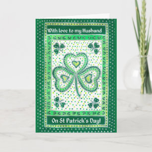 Carte shamrock St Patrick's Day pour un mari