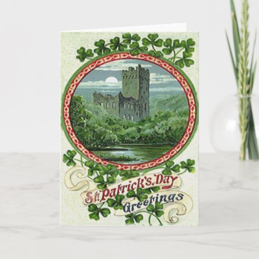 Carte Shamrock vert de l'Irlande de château de cajolerie (Devant)