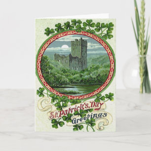 Carte Shamrock vert de l'Irlande de château de cajolerie