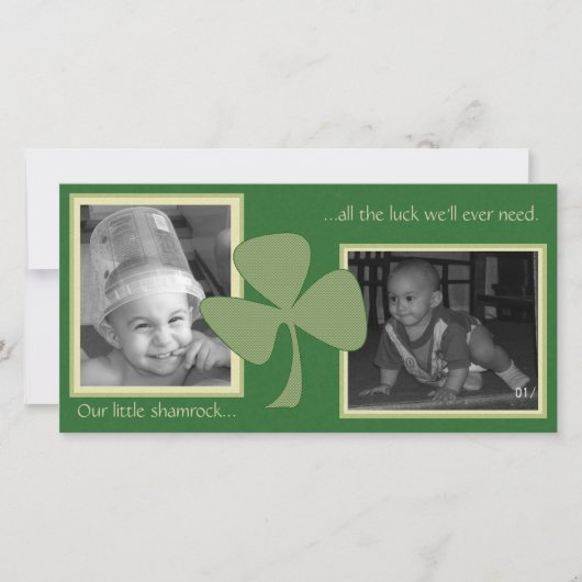 Carte Shamrock vert et or (Devant)