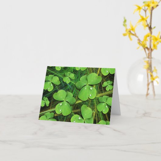 Carte Shamrock verte St Patrick's Day Note Card (Fleur jaune)