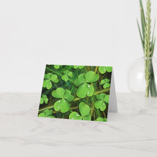 Carte Shamrock verte St Patrick's Day Note Card (Devant)