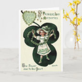Carte Shamrock victorien Garland St. Patrick's Day Card (Fleur jaune)