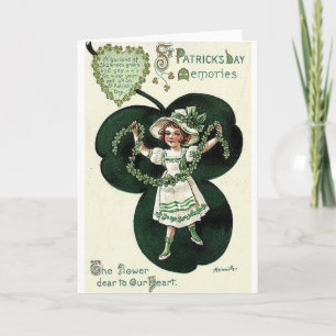 Carte Shamrock victorien Garland St. Patrick's Day Card