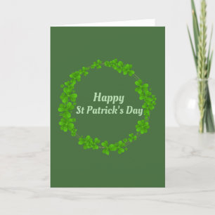 Carte Shamrock Wreath Happy Jour de la Saint Patrick ver