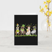 Carte Shamrockin avec un mignon Pitbull Saint-Patrick Pi (Fleur jaune)