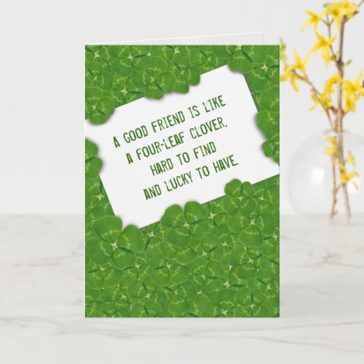 Carte Shamrocks de la Saint Patrick (Fleur jaune)